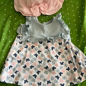 Cotton blend baby butterfly dress